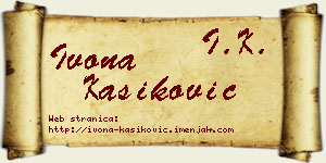 Ivona Kašiković vizit kartica